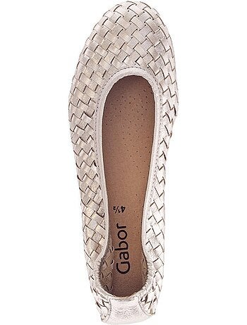 Ballerines en cuir tressé