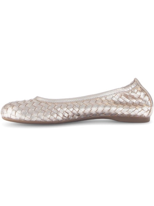Ballerines  en cuir tressé - Kiabi