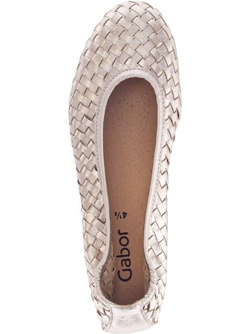 Ballerines  en cuir tressé - Kiabi