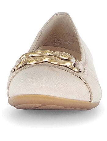 Ballerines en cuir velours