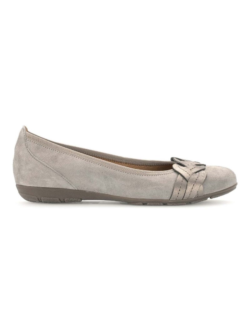 Ballerines  en cuir velours Beige - Kiabi