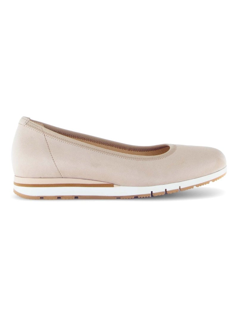 Ballerines  en cuir velours Beige - Kiabi