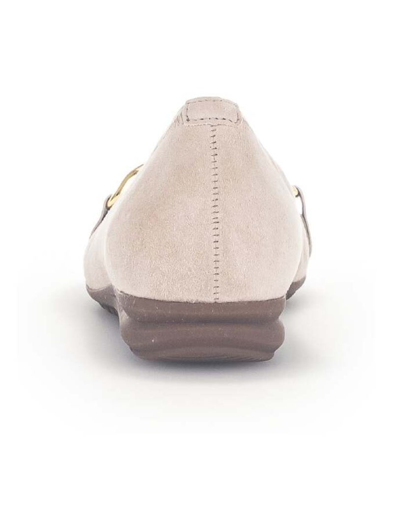 Ballerines  en cuir velours Beige - Kiabi