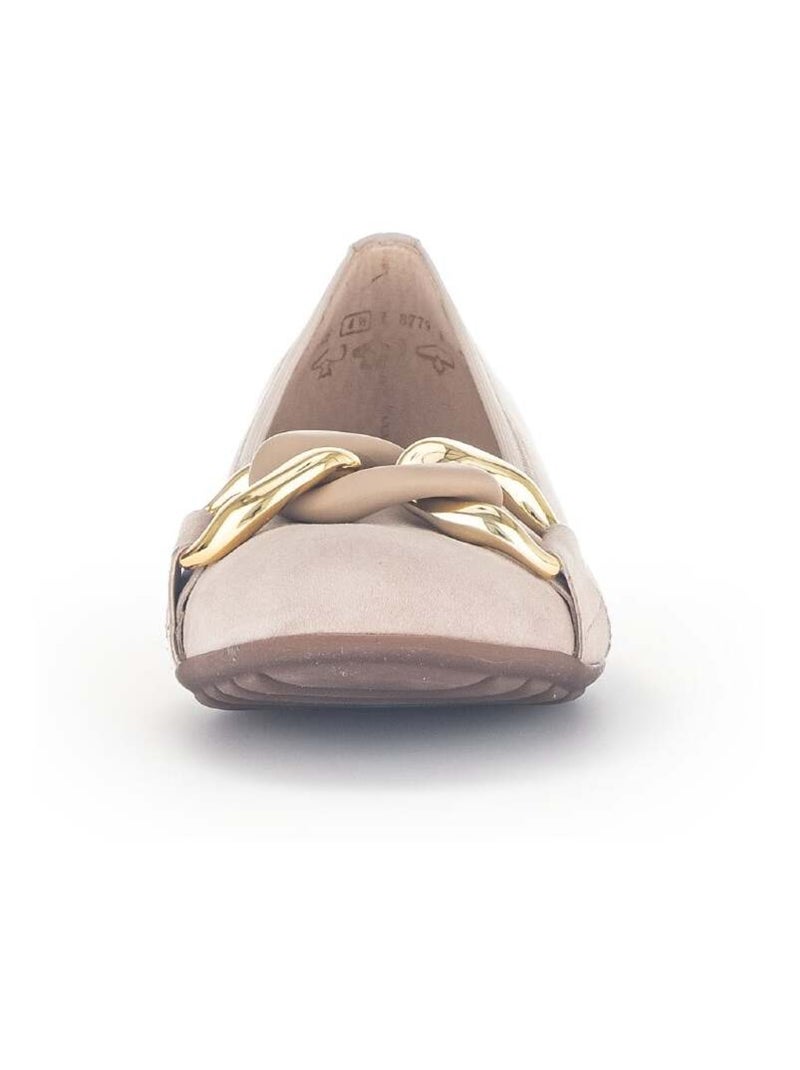 Ballerines  en cuir velours Beige - Kiabi