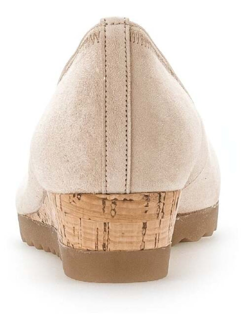Ballerines  en cuir velours Beige - Kiabi