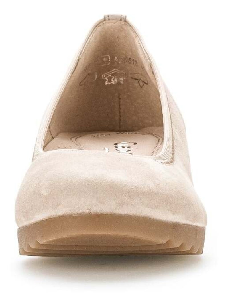 Ballerines  en cuir velours Beige - Kiabi