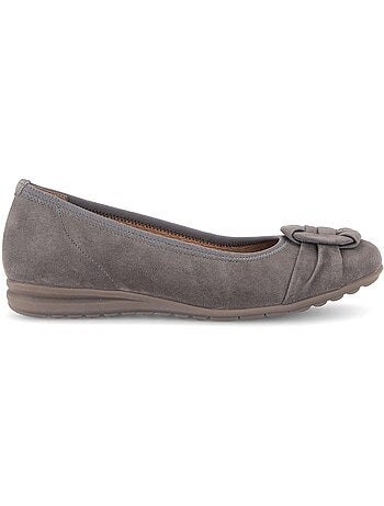 Ballerines en cuir velours
