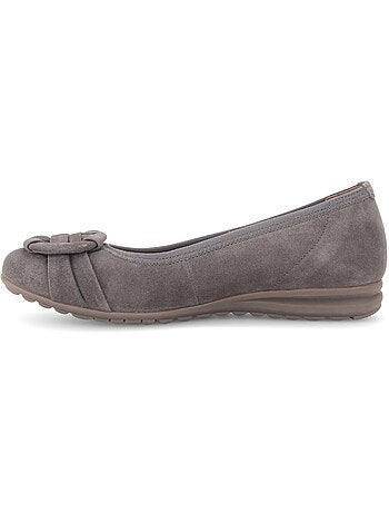 Ballerines en cuir velours