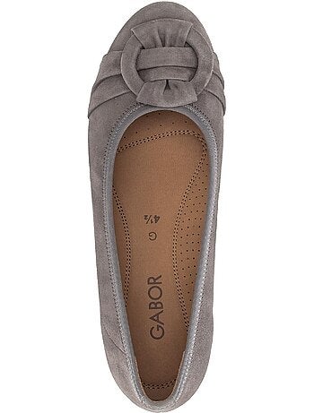 Ballerines en cuir velours