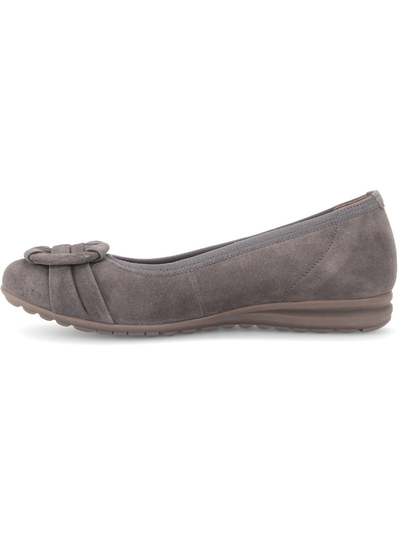 Ballerines  en cuir velours Beige - Kiabi