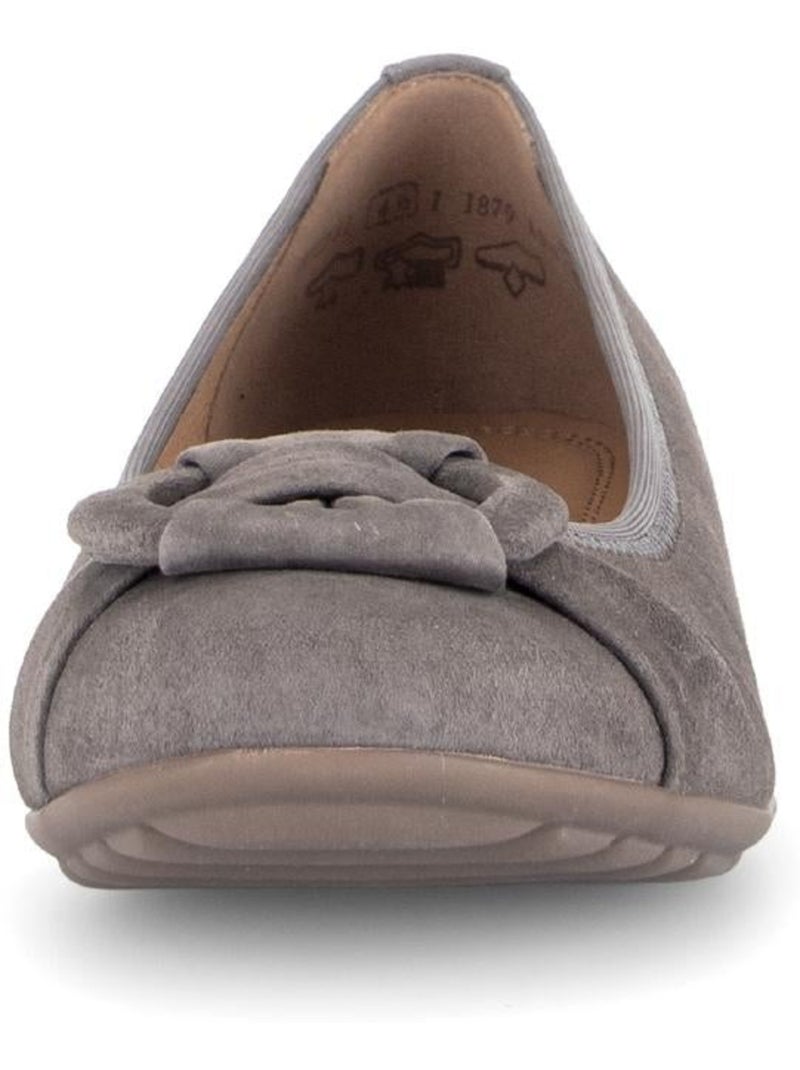 Ballerines  en cuir velours Beige - Kiabi
