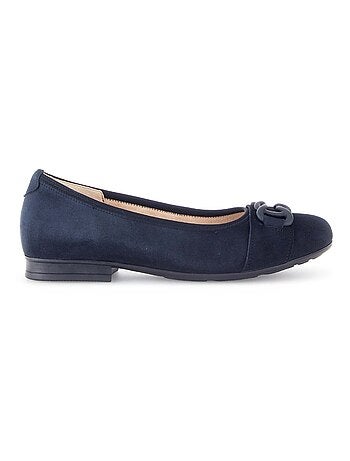 Ballerines en cuir velours