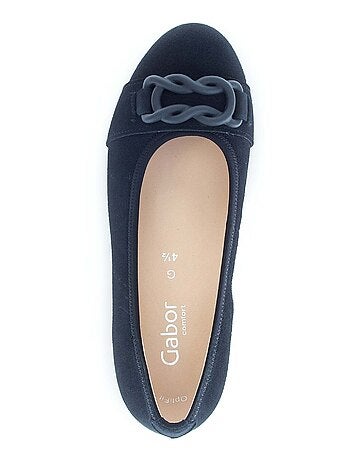 Ballerines en cuir velours