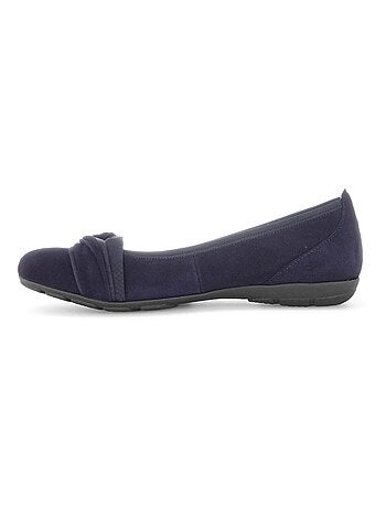 Ballerines en cuir velours