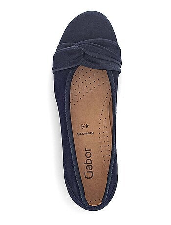 Ballerines en cuir velours