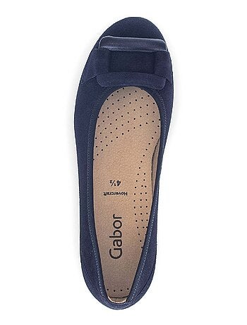 Ballerines en cuir velours