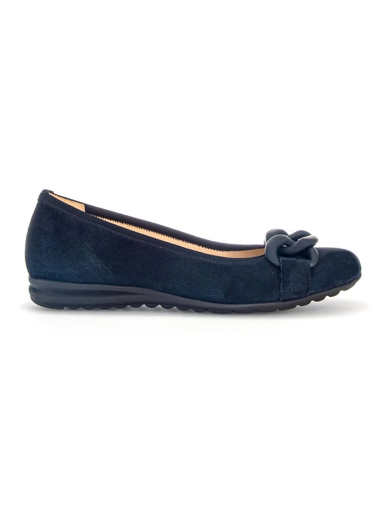 Ballerines  en cuir velours Bleu - Kiabi