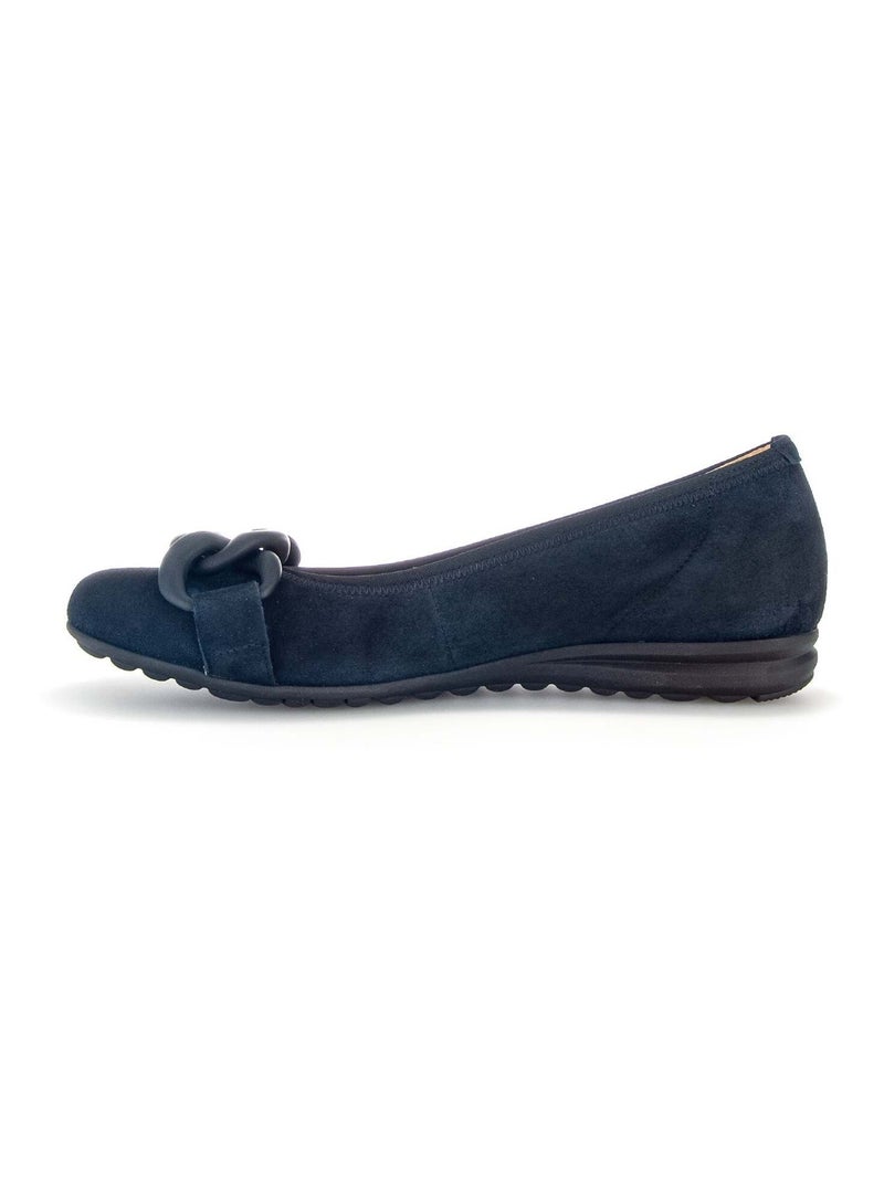 Ballerines  en cuir velours Bleu - Kiabi