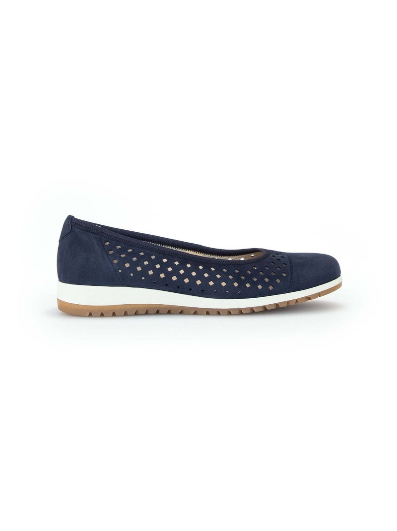 Ballerines  en cuir velours Bleu - Kiabi