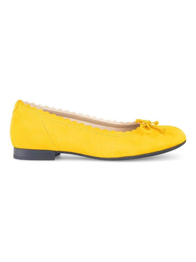 Ballerines  en cuir velours Jaune - Kiabi