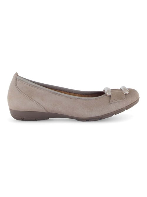 Ballerines  en cuir velours - Kiabi