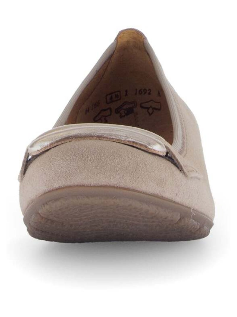 Ballerines  en cuir velours Marron clair - Kiabi