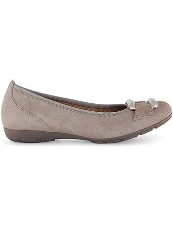 Ballerines en cuir velours