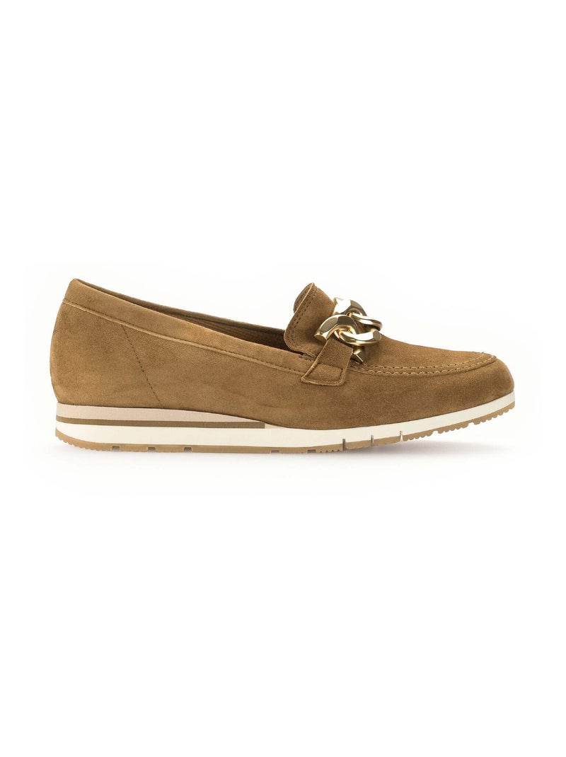 Ballerines  en cuir velours Marron - Kiabi