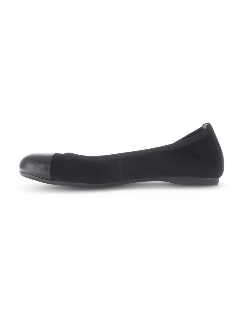 Ballerines  en cuir velours Noir - Kiabi