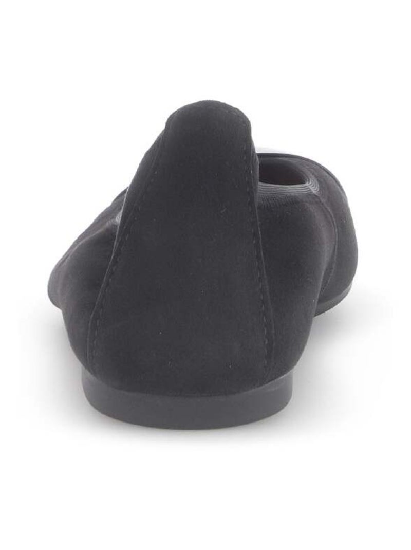 Ballerines  en cuir velours Noir - Kiabi