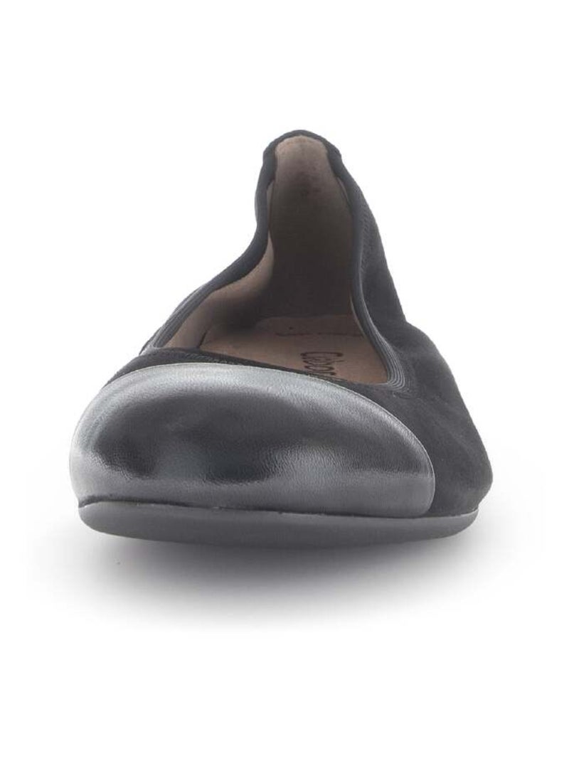 Ballerines  en cuir velours Noir - Kiabi