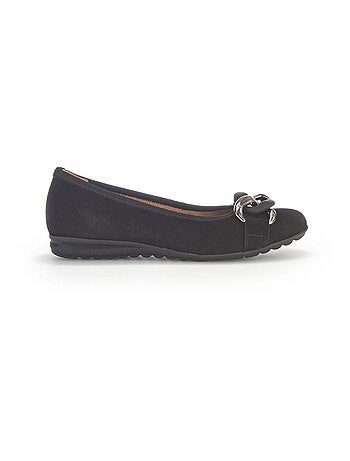 Ballerines en cuir velours