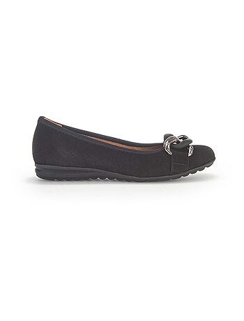 Ballerines en cuir velours
