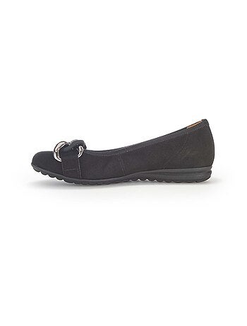 Ballerines en cuir velours