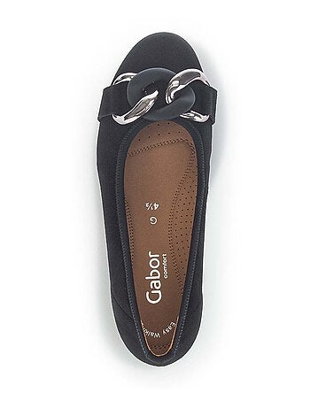 Ballerines en cuir velours