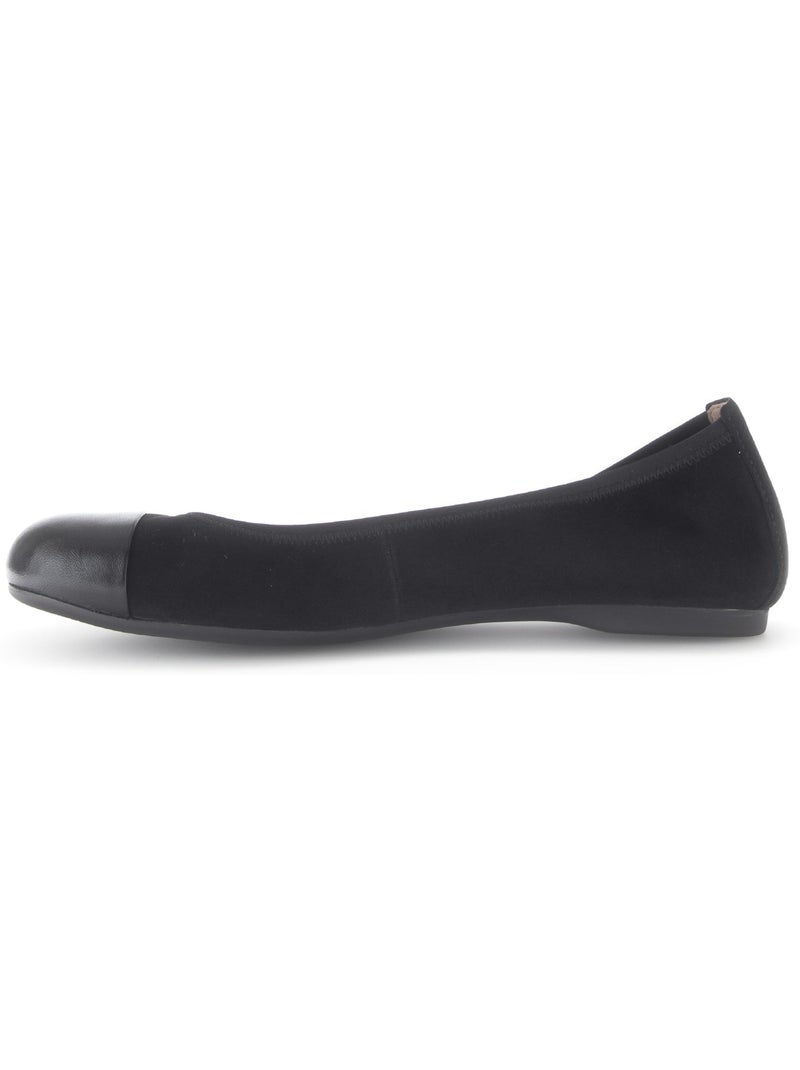 Ballerines  en cuir velours Noir Noir - Kiabi
