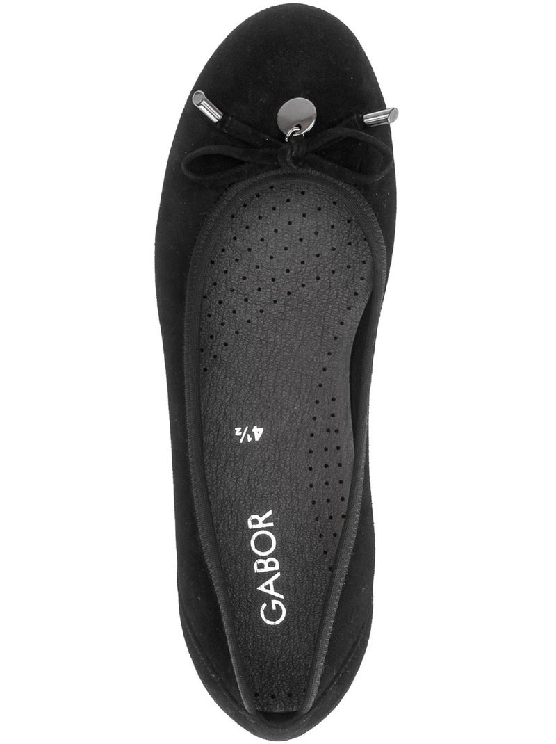 Ballerines  en cuir velours Noir Noir - Kiabi