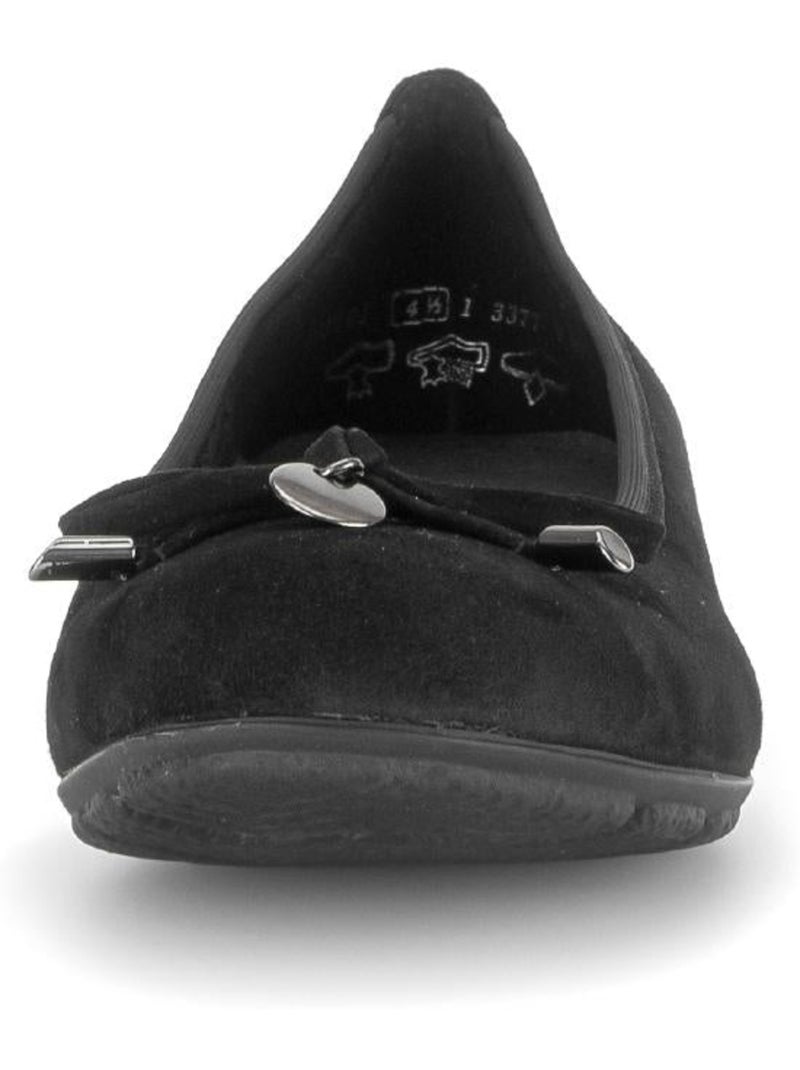 Ballerines  en cuir velours Noir Noir - Kiabi