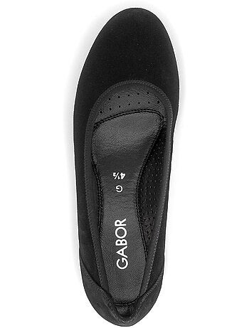 Ballerines en cuir velours
