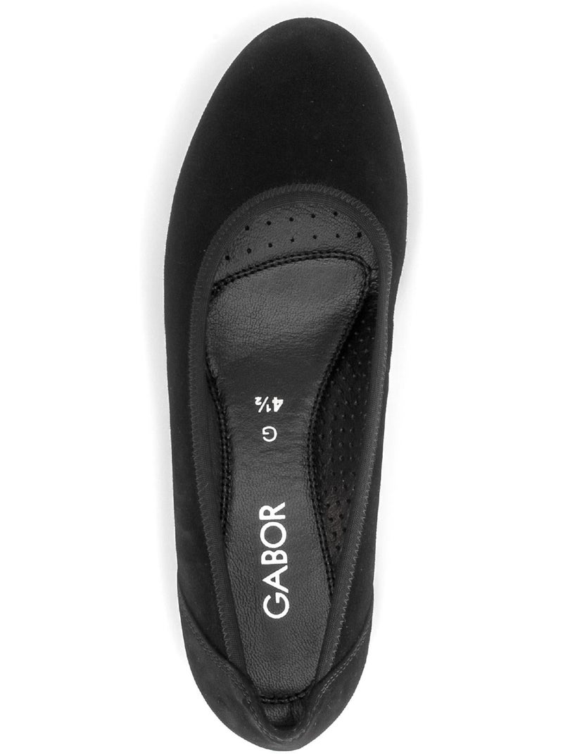 Ballerines  en cuir velours Noir Noir - Kiabi