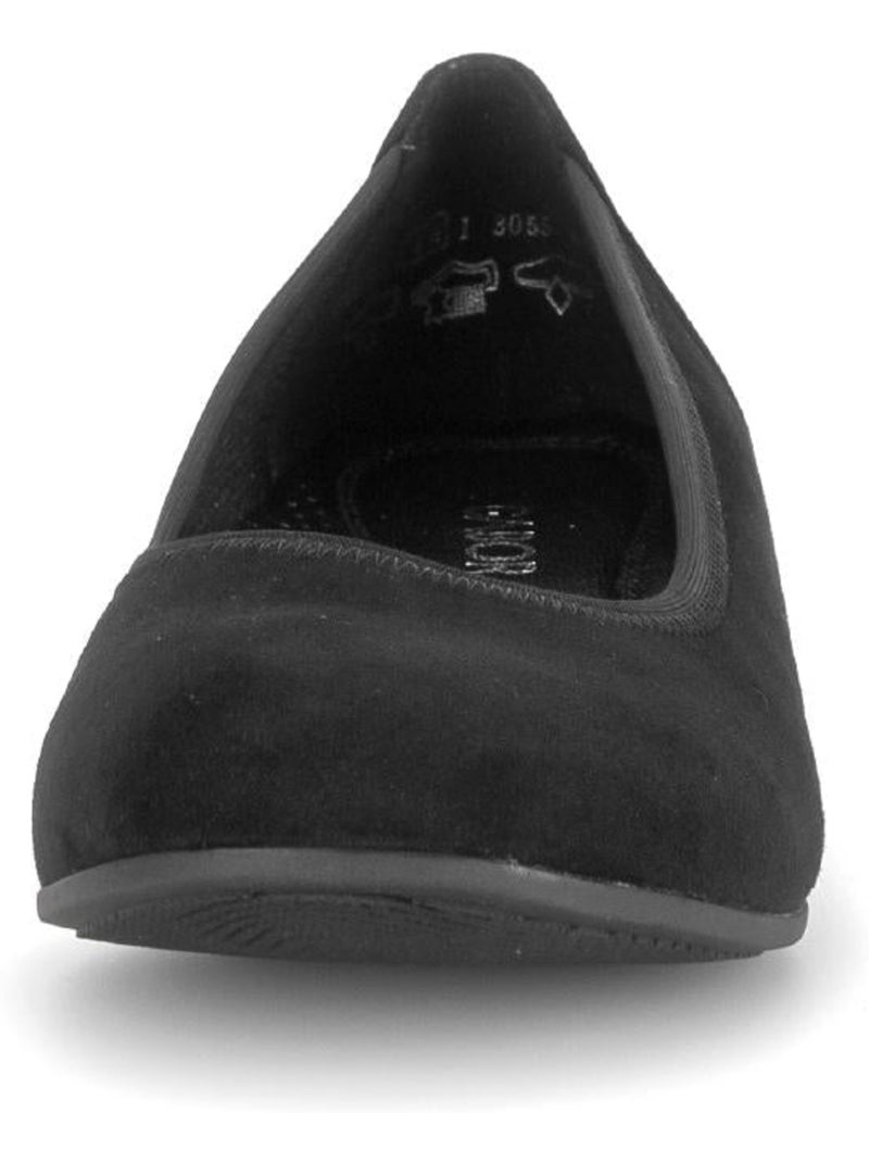 Ballerines  en cuir velours Noir Noir - Kiabi