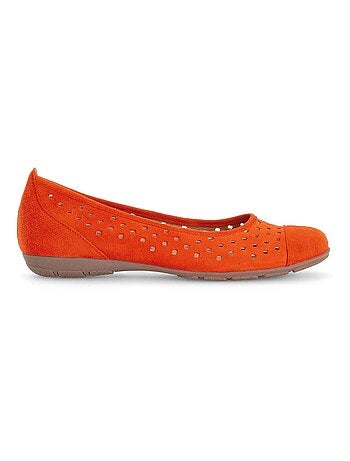Ballerines en cuir velours