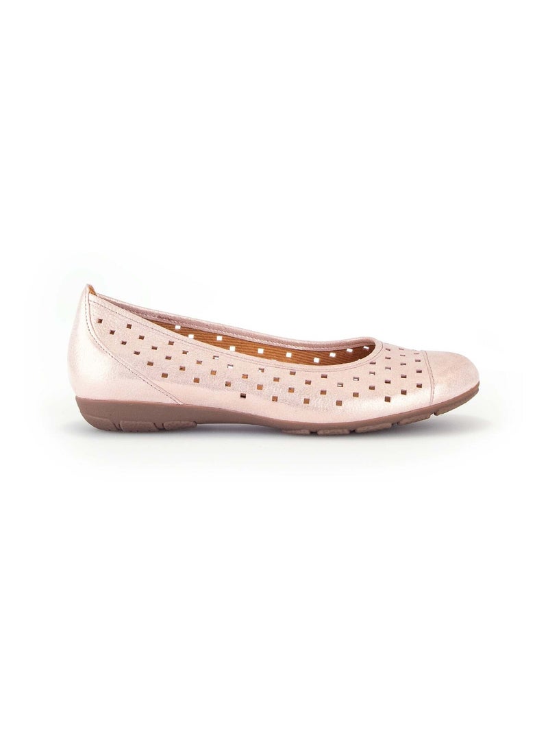 Ballerines  en cuir velours Rose - Kiabi
