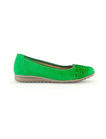 Ballerines en cuir velours