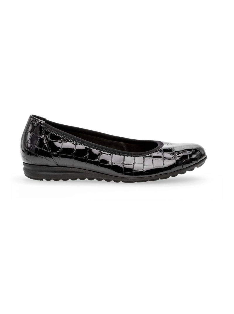 Ballerines  en cuir vernis Gabor Noir Noir - Kiabi