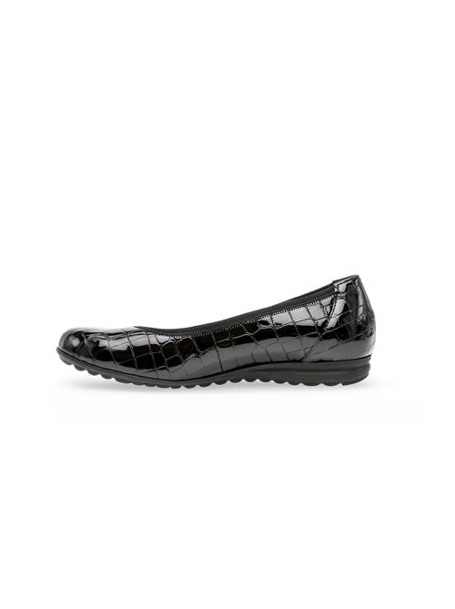 Ballerines  en cuir vernis - Kiabi