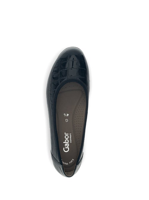 Ballerines  en cuir vernis - Kiabi