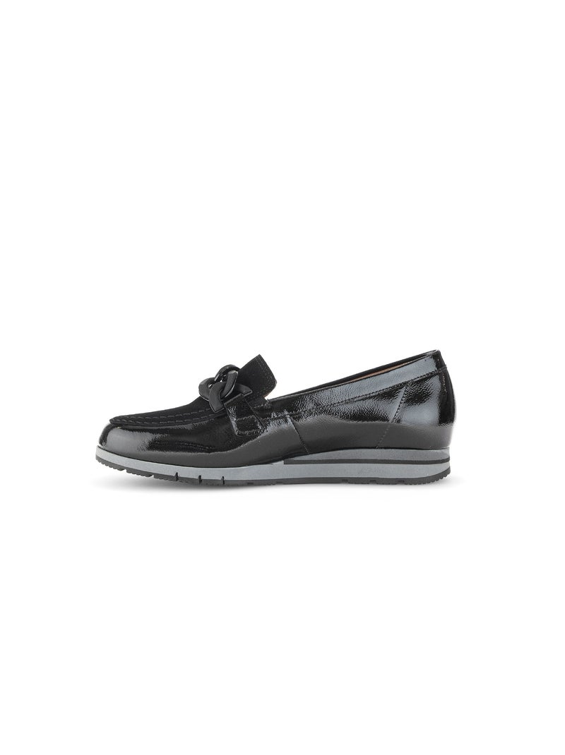 Ballerines  en cuir vernis Noir - Kiabi