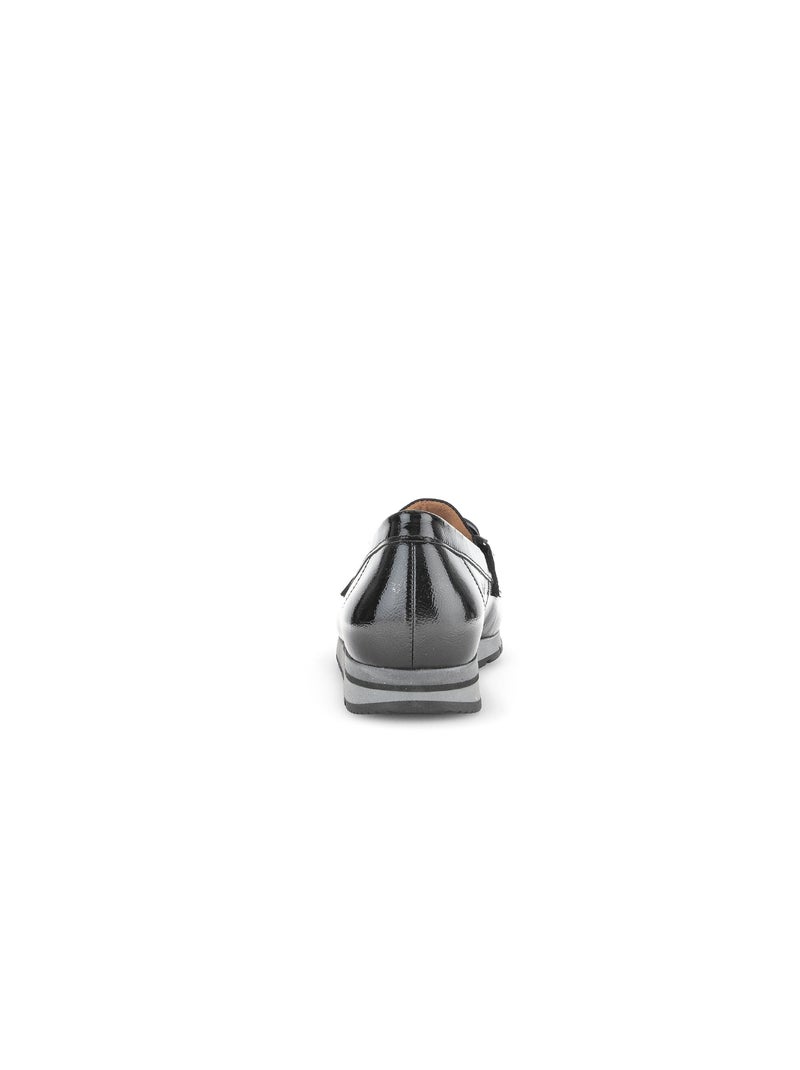 Ballerines  en cuir vernis Noir - Kiabi