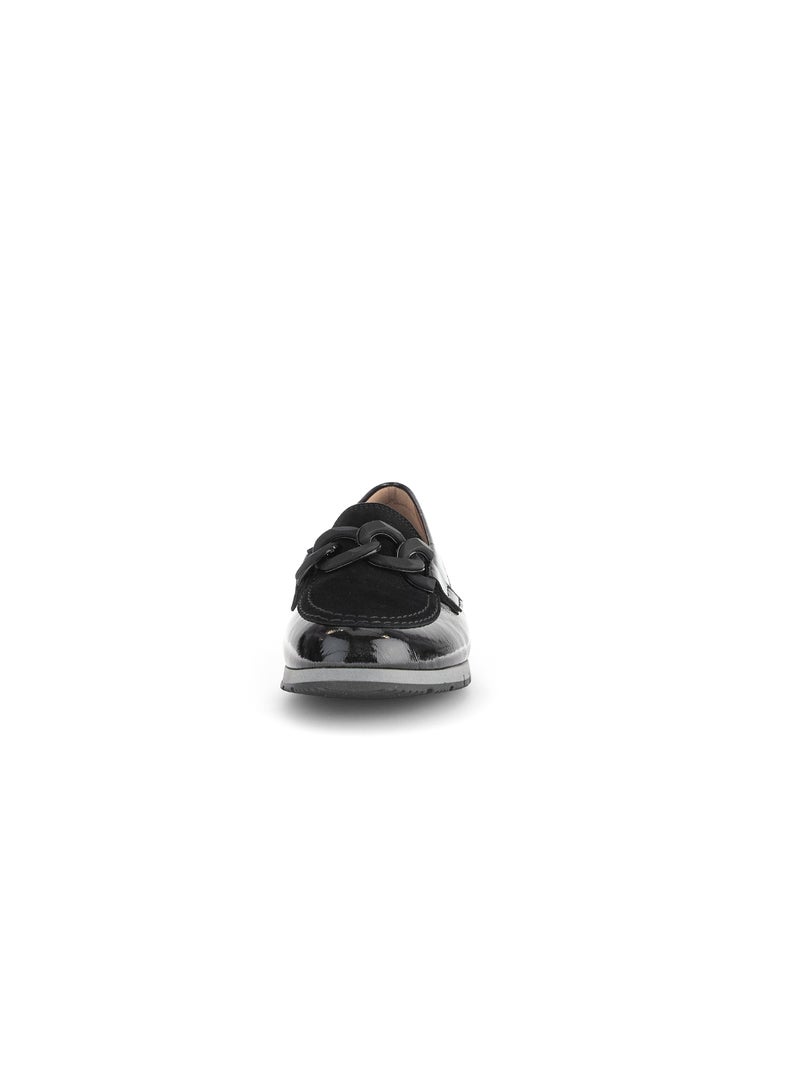Ballerines  en cuir vernis Noir - Kiabi